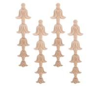 Holibanna 4 Pezzi Fregi in Legno Intagliato Europei per Mobili Applique Verticali Non Verniciate per Decorazioni Angolari Ornamenti Floreali Classici per Pareti Camere da Letto e Armadi