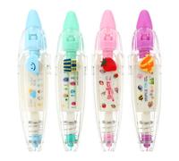 Holibanna 4 pezzi Nastro Correttore Penna Pressione con Motivi Cartoon Nastro Correttivo Flessibile per Scrapbooking Cancella Istante Documenti Scritti e Disegnati di Cancelleria Portatile