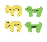 Holibanna 4 Pezzi Protezione Sicurezza Fermaporta Animali e Cartoon Porta Pizzicamento Morbido Eva Blocca Porta per Scale Interne e Cancelletti Facile da Installare Verde e Giallo