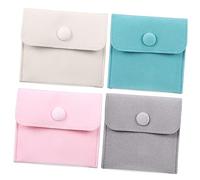 Holibanna 4 Pezzi Sacchetti Per in Flanella Organizer Per Con Bottone a Pressione Sacchetti Per Collane Braccialetti e Compatti e Leggeri Per Viaggi