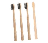 Holibanna 4 Pezzi Spazzolino Bamboo Setole Morbide per Denti Design Creativo con Morbido e Sicuro per Orale Quotidiana e Viaggio