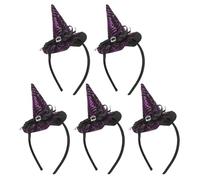 Holibanna 5 Pezzi Accessori Per Capelli Di Halloween Cerchio Per Capelli Con Cappello Da Strega Witch Hat Hairband Halloween Witch Hairband Cappello Da Mago Di Purple