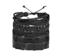 Holibanna 5pezzi Bracciale Pelle Regolabile Retro Per Uomo Di Design Intrecciato Stile Vintage Per Occasioni Speciali e Regali Accessorio Elegante Per Ogni Outfit