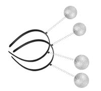 Holibanna 5pezzi Fascia Per Capelli Antenna Aliena Argentata Glitter Cerchietto Tema Spaziale Per Feste Copricapo Marziano Leggero e Resistente Per Vari Eventi
