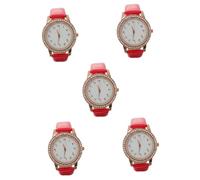 Holibanna 5pezzi Orologio Da Donna Elegante Con Brillantini Cinturino Pu e Cassa Adatto Per Ogni Occasione e Outfit Regolabile e Preciso Accessorio Di Moda Per Giovani e Professioniste