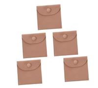 Holibanna 5pezzi Sacchetto Portagioielli Lanugine Sacchetto Patta Per Collane e Organizer Per in Morbido in Totale Colore Marrone