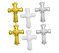 Holibanna 6 Palloncini Decorativi in Foil a Forma di Croce per Battesimo e Comunione, Set da 6 Pezzi per Decorazioni Feste e Cerimonie Sacre, Adatti per Eventi come Shower e Compleanni
