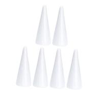 Holibanna 6 Pezzi Coni Polistirolo Bianco per Giochi Creativi e Decorazioni Fai da Te per Materiale Sicuro e Durevole per Addobbi Festivi e Progetti Manuali