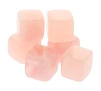 Holibanna 6 Pezzi Cubetti Di Ghiaccio in Cristallo Rosa Di Grandi Dimensioni Cube Di Ghiaccio Riutilizzabile Cocktail Pietre Refrigeranti Per Bevande Calcolo Cubo Forma Chiaro Cubi Quarzo
