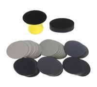 Holibanna 62 pezzi Dischi Abrasivi Autoadesivi per Levigatura e Lucidatura Grane Platorello e Tampone Ammortizzante per Trapano per Legno e Superfici Delicate