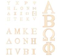 Holibanna 72 Pezzi Lettere di Legno Greche per Decorazione e Artigianato, Taglio Superbo, Perfette da Dipingere, per Natale e Scuole