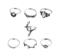 Holibanna 7pezzi Anelli Donna Regolabili Serpente Microincastonati Moda Vintage Retro Gioielli Sottili e Versatili Per Tutte Le Dita Accessorio Unico Per Occasioni Speciali