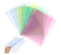 Holibanna 8 Pezzi Cartelline in Plastica Colorate con Clip Molla Organizer Documenti Riutilizzabili per Ufficio e Scuola Risparmio Spazio e Ordinamento Efficiente