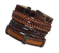 Holibanna 8pezzi Bracciali Pelle Intrecciata Regolabili Per Uomini e Donne Completo Per Compleanni e Stile Vintage e Unisex