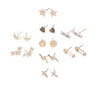 Holibanna 9paia Orecchini Perno Per Donna Con Design Creativo Di Stelle e Cuori Di Orecchini Semplici e Divertenti Per Festività e Occasioni Speciali