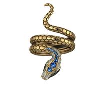 Holibanna Anello Serpente Unisex Misura 9 in Rame Zirconi Blu Design Creativo Gioiello Versatile per Uso Quotidiano e Serate Eleganti