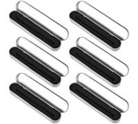 Holibanna Astuccio Portapenne in Latta Resistente per Studenti, Organizer Multifunzione Compatto Fodera Interna in Spugna, Scatola Metallo per Penne e Matite per Scuola e Ufficio, Set da 6