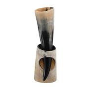 Holibanna Boccale in Corno Bue Viking Capacità con Supporto Tazza da Antica per Feste e Decorazioni Casa Robusto e Decorativo