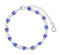 Holibanna Bracciale con occhio malvago, placcato oro, collana turca blu occhio, realizzato a mano, con perle di malocchio per donne e ragazze dorate, 24,5x0,8 cm, rame,