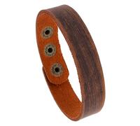Holibanna Bracciale in Pelle Unisex 16 CM Set da 4 Pezzi Braccialetto Semplice in Cuoio Marrone Vintage Catena da Polso Morbida e Traspirante per Uso Quotidiano Regalo per Coppie e
