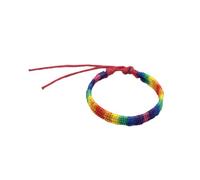 Holibanna Braccialetto Intrecciato da Donna in Corda Regolabile Multicolore Arcobaleno, Braccialetto Tessuto a Mano Unisex per Uso Quotidiano e Occasioni Speciali Colore Casuale
