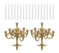 Holibanna Candelabro Portacandele Topper per torta con candele, decorazione per Natale, matrimoni, casa, feste, 2 pezzi