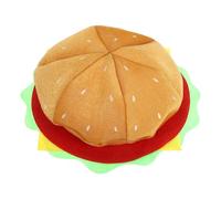 Holibanna Cappello Berretto Creativo a Forma di Hamburger Giallo Leggero e Skin-friendly per Cosplay e Feste Divertenti e Originali