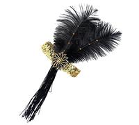Holibanna Cerchietto Flapper Con Frange e Piume Fascinator Elegante Per Feste e Matrimoni Accessorio Vintage Per Donne Ruggenti Per Eventi Speciali