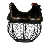 Holibanna Cestino Portauova A Forma Di Pollo in Ferro E Ceramica Cesto Portaoggetti Per Casa E Ufficio Per Snack E Contenimento Di Piccoli Articoli