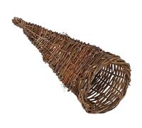 Holibanna Cesto in Rattan a Forma di Corno di Mucca per Ripiano, Cesta Portaoggetti Naturale e Rustica per Conservazione Pratica e Decorazione Casa