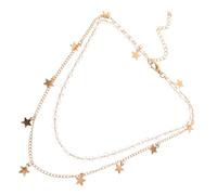 Holibanna collana pentagramma collane catene di collana gioielli per il collo collana a catena con perline catena del collo collana collo collana di perle per le donne lega bianca