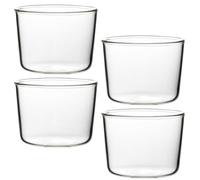 Holibanna Coppette in Vetro da 200ml Forma Arrotondata, Bicchieri Pratici per Budino e Antipasti, Set da 4 Pezzi per Buffet e Trasporto