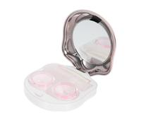 Holibanna Custodia Portatile Per Lenti a Contatto Doppia in Plastica Rosa Oro, Organizer Compatto Da Viaggio Salvaspazio Per Conservazione Igienica, Per Uso Quotidiano e Trasporto in Borsa o Valigia