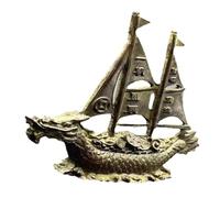 Holibanna Decorazione in Ottone Forma di Barca Drago Statuetta Cinese Oggetto Decorativo per Soggiorno o Casa