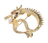 Holibanna Dragon Brooch Pin for Women Chinese Style Elegant Metal Jewelry for Coat Dress Sweater Unique Family Vintage Dragon Design