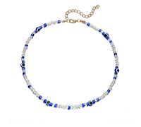 Holibanna Evil Eye Collana del Choker Turco Blue Eye Collana' Occhio Diabolico Minimalista Fatti A Mano di Perline Evil per Le Donne Ragazze (A)