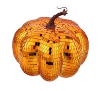 Holibanna Glitter Mirror Pumpkin Decor Twinkling Artificial Harvest Pumpkin Ornament for Fall Farmhouse Thanksgiving Table Centerpiece Halloween Party