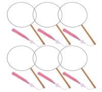 Holibanna Kit 6 Pezzi Ventaglio Rotondo Vintage Telaio in Ferro e Struttura per Ventaglio Cinese Portatile Uso Manuale