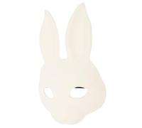 Holibanna Maschera Coniglio Mezza Faccia Bianco PU per Adulti Accessorio Cosplay Mascherata Carnevale Compleanno Pasqua Maschera Realizzata a Mano Leggera e Confortevole per Feste e
