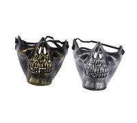Holibanna Maschera Dell'orrore 2 Pz protettiva metà Skeleton Halloween Masquerade for Men Halloween Skull Full Face Skull Full Face Skeleton sinistro cranio Freddo scheletro cappuccio uomo
