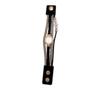 Holibanna Orologio da Donna Decorazione Creativa da Polso al Quarzo Strass Elegante Accessorio Moda Cinturino Intrecciato Nero e Regalo per Uso Quotidiano