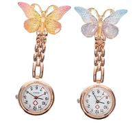 Holibanna Orologio Da Per Infermieri a Di Farfalla 2 Pezzi Orologio Da Torace in Metallo Di Design Creativo e Pratico Per Dottori e Studenti