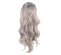 Holibanna Parrucca Grigia Lunga e Riccia Sintetica e Perfetta Per Feste e Uso Quotidiano