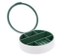 Holibanna Portagioie Portatile Plastica Con Scomparti Multipli Per Gioielli Organizer Per Anelli E Orecchini Scatola Elegante Con Specchio Per Regali Pasqua Verde