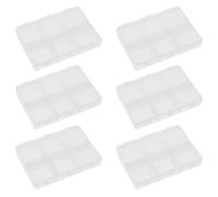 Holibanna Portapillole Settimanale con 6 Scomparti in Pp Trasparente, Portatile con Braille per Non Vedenti, per Viaggio e Scuola, Confezione da 6 Pezzi