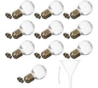 Holibanna Set 10 Pezzi Mini Ciondoli Bottiglia Vetro Trasparente 6mm Tappo Avvitabile in Ottone Antico per Creazione Gioielli Fai da Te Bracciali Collane Artigianato