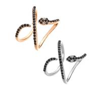 Holibanna Set 2 Anelli Donna a Forma di Serpente in Rame Regolabili Eleganti e Unici per Party e Natale Accessori di Moda