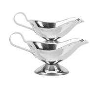 Holibanna Set 2 Pezzi Bricco in Acciaio Inossidabile da 90ml per Servire Salse Design Elegante Resistente All’usura per Cucina e Servizio a Tavola