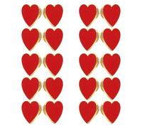 Holibanna Set 20 Spille a Forma di Cuore Rosso con Bordo Dorato in Plastica, Spilla da Risvolto per Matrimoni e Decorazioni la Festa degli Innamorati, Accessori per Vestiti e Zaini