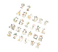 Holibanna Set 26 Pezzi Ciondoli in Lega Lettere Inglesi Stile Floreale Pastorale, Accessori Decorativi per Portachiavi e Cellulare, Lavorazione Fine e Design Unico